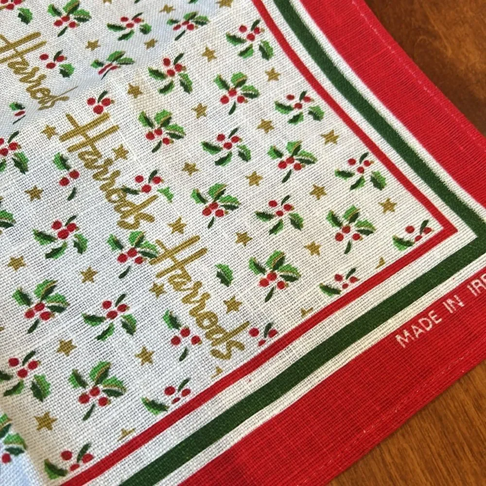 Harrod’s Christmas tea towel linen new without tags